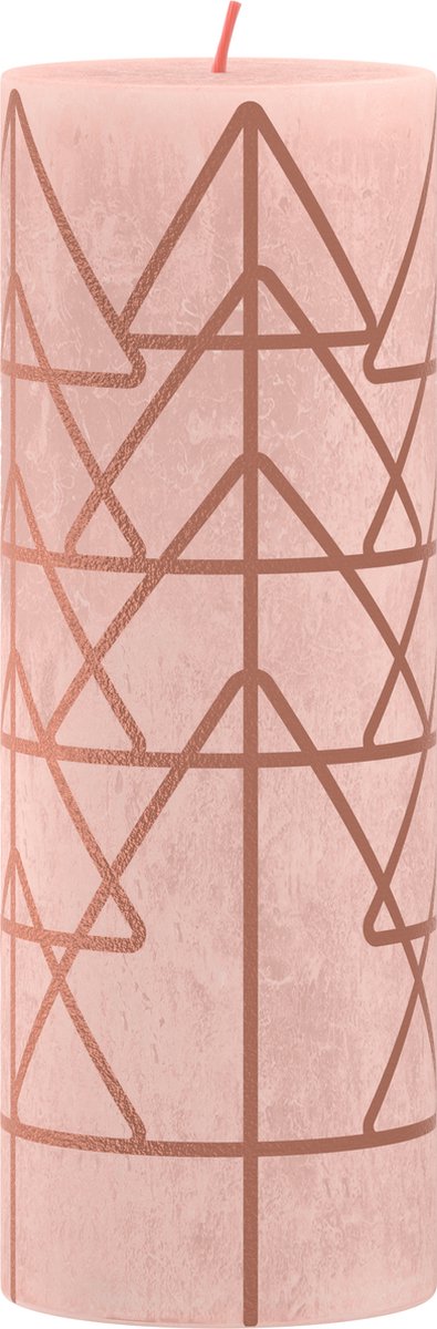 Bolsius - Stompkaars - 19 x 6,8 cm - Roze - Rustiek