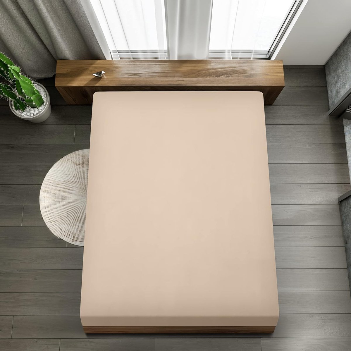 hoeslaken, 100% katoen, Cotton Soft - Anti-allergie \ Bijzonder ademend, resistent, huidvriendelijk50 x 200 x 35cm