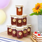 Kleine Mason-potten van 250 ml, 8 stuks, glazen pot met standaard opening, deksels en afsluiting, kleine glazen inmaakpot voor kruiden, jam, honing, gelei, dessert, cadeaus, DIY-kaarsen