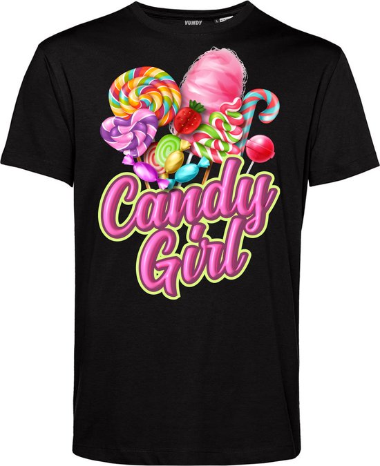 T-shirt Candy Girl | Carnavalskleding heren dames | Halloween Kostuum | Foute Party | Zwart | maat L