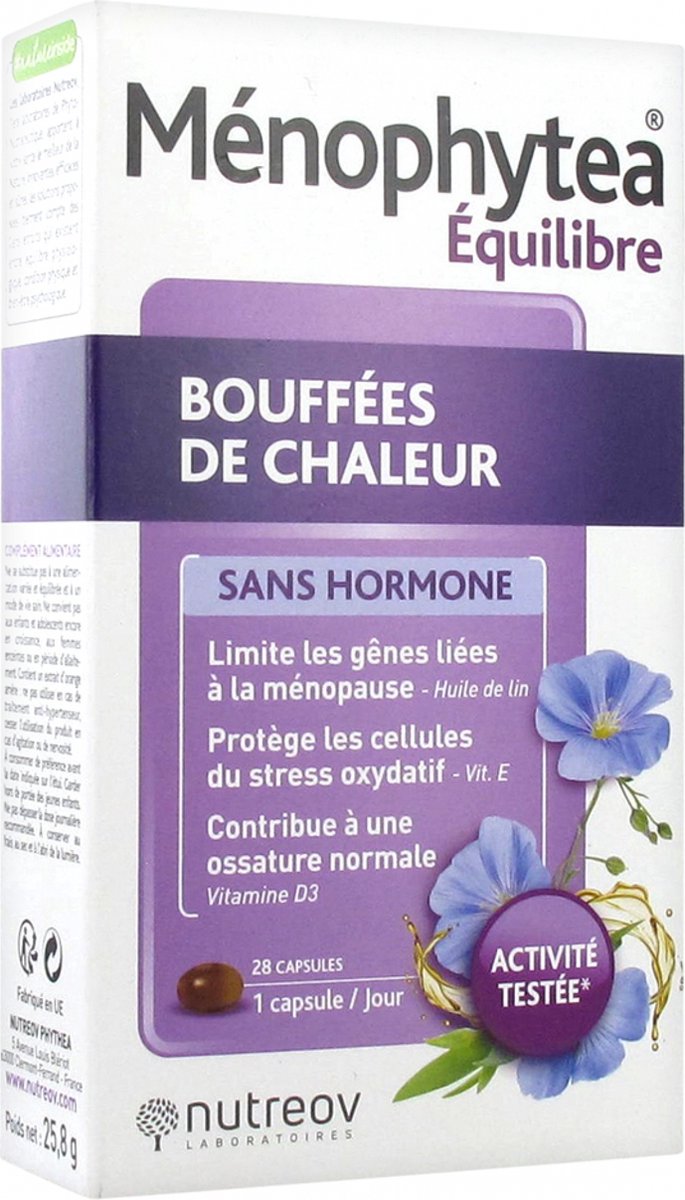 Goedkoopste Nutreov Menophytea Hormoonvrij Opvliegers 28 Capsules