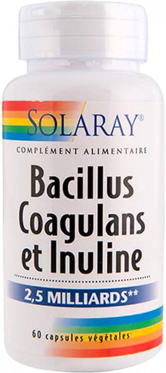 Goedkoopste Solaray Bacillus Coagulans en Inuline 2,5 Miljard 60 Plantaardige Capsules