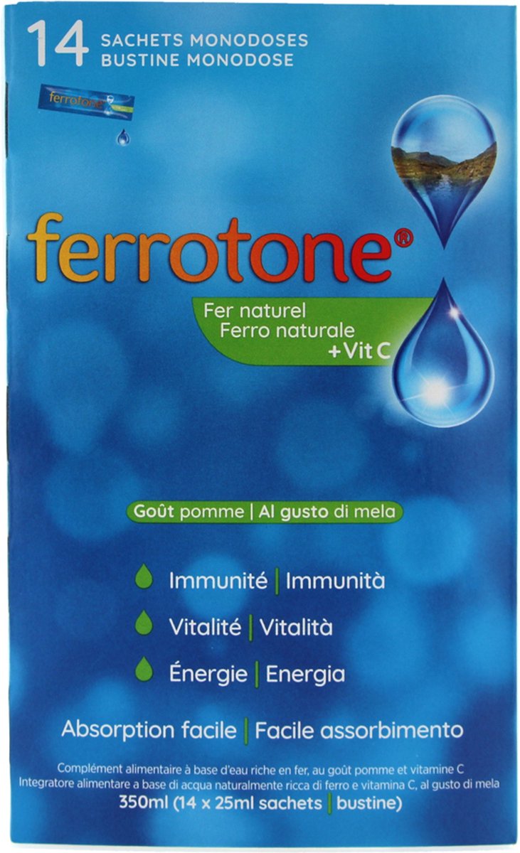 Goedkoopste Ferrotone Natuurlijk Ijzer Vitamine C 14 Zakjes