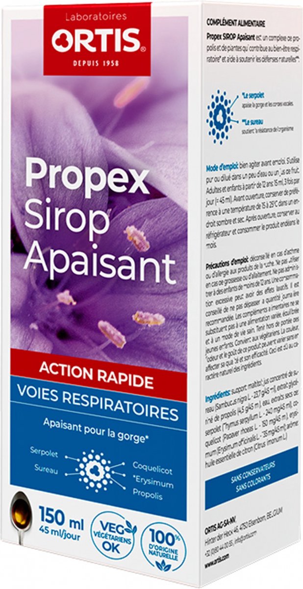 Goedkoopste Ortis Propex Luchtwegen Verzachtende Siroop 150ML