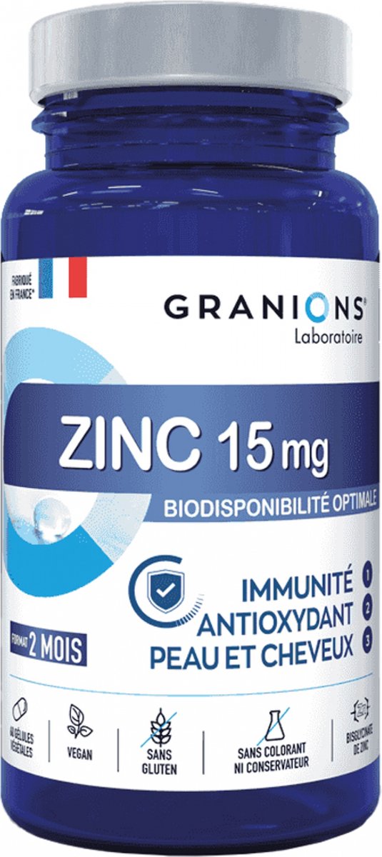 Goedkoopste Granions Zink Bisglycinaat 15 mg 60 Vegetarische Capsules