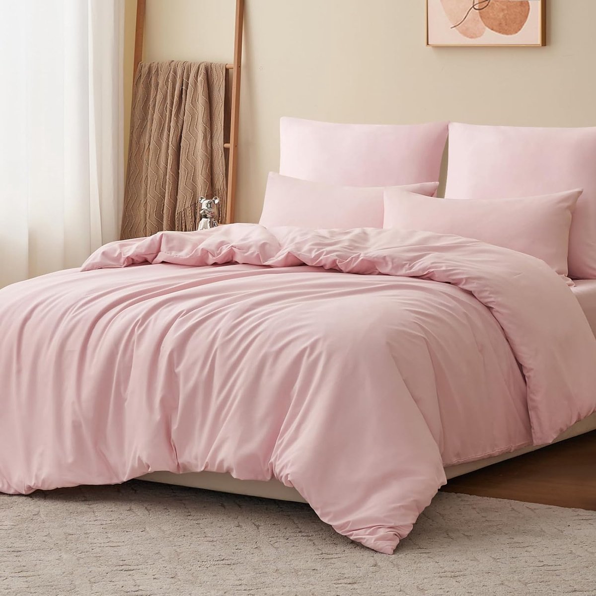Kingsize beddengoed sets geel strand microvezel dekbedovertrekset met ritssluiting, zacht omkeerbaar 3 stuks (1 dekbedovertrekken 95x87 cm 2