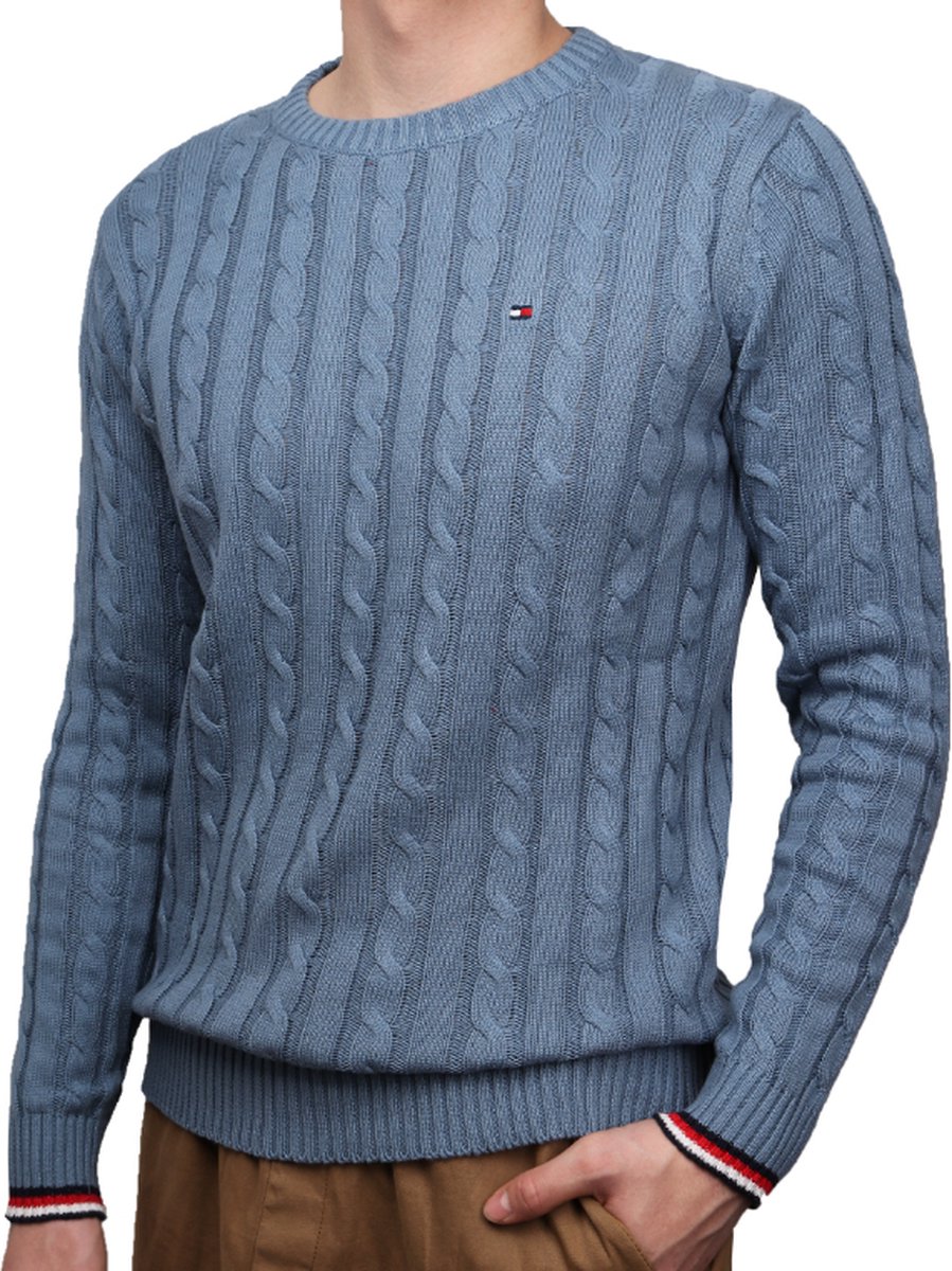 Tommy Hilfiger | Heren | Cable knit Jumper | Faded Blue | XXL