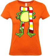 Dames t-shirt Oeteldonk Sjaal Kikker | Carnavalskleding heren dames | Carnaval Kostuum | Foute Party | Oranje Dames | maat M