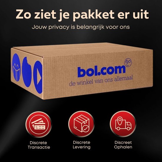 Een bruine kartonnen doos van bol.com met het logo, ter illustratie van discrete verpakking, levering en ophalen.