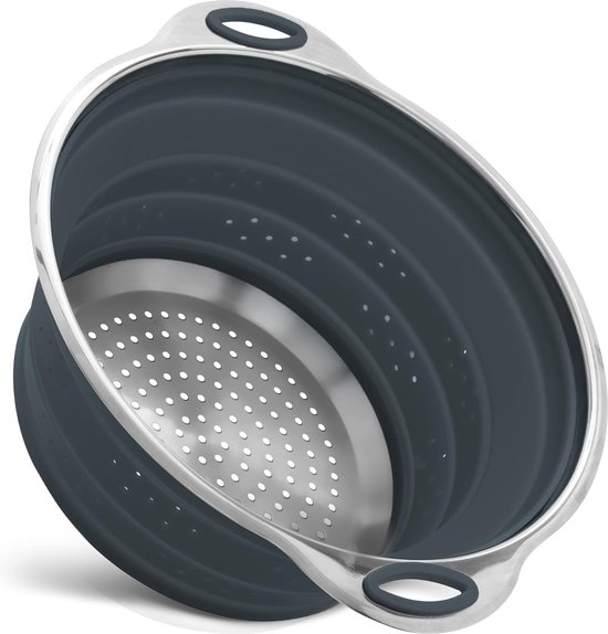 DSAINT Roestvrij staal ronde gat mand fruit afvoer rijst mesh zeef vergiet zeef zeef rijst voedsel mand schoonmaken keuken clips (kleur: 16.5 19.5 22.5 25.5
