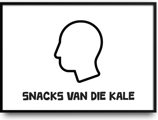 Snacks van die Kale fotolijst met glas 30 x 40 cm - Prachtige kwaliteit - Woonkamer - Friettent - Snackbar - Friet - Patat - Frikandel - Kroket - Grappig - kado - inclusief ophangsysteem