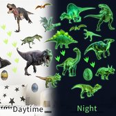 Glow In The Dark Dino / Dinosaurus / Dino's / Dinosaurus / Dinosaurussen kinderkamer decoratie lichtknop nachtlampje muur sticker 20×30CM*4