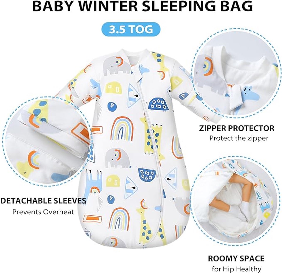 Image of ademend 100% katoen mousseline zachte inbakerdeken | Unisex slaapzak voor babymeisjes en jongens s(58-72 cm)