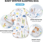 ademend 100% katoen mousseline zachte inbakerdeken | Unisex slaapzak voor babymeisjes en jongens s(58-72 cm)