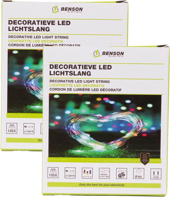 Benson Cordon lumineux - 2x - LED - multicolore - étanche - 13M - corde lumineuse / décoration de fête
