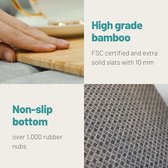 Sofadienblad - Flexibele Bankopslag voor Armleuning van Natuurlijk Hout | Dienblad voor Sofa, Natuurlijk Bamboe (XL)