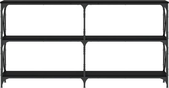 vidaXL - Wandtafel - 200x28x80,5 - cm - bewerkt - hout - zwart