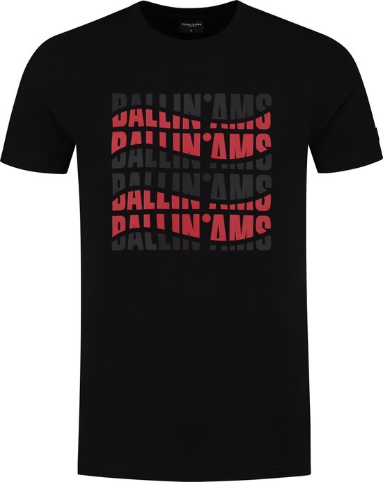 Foto: Ballin amsterdam heren slim fit t shirts crewneck ss black maat m