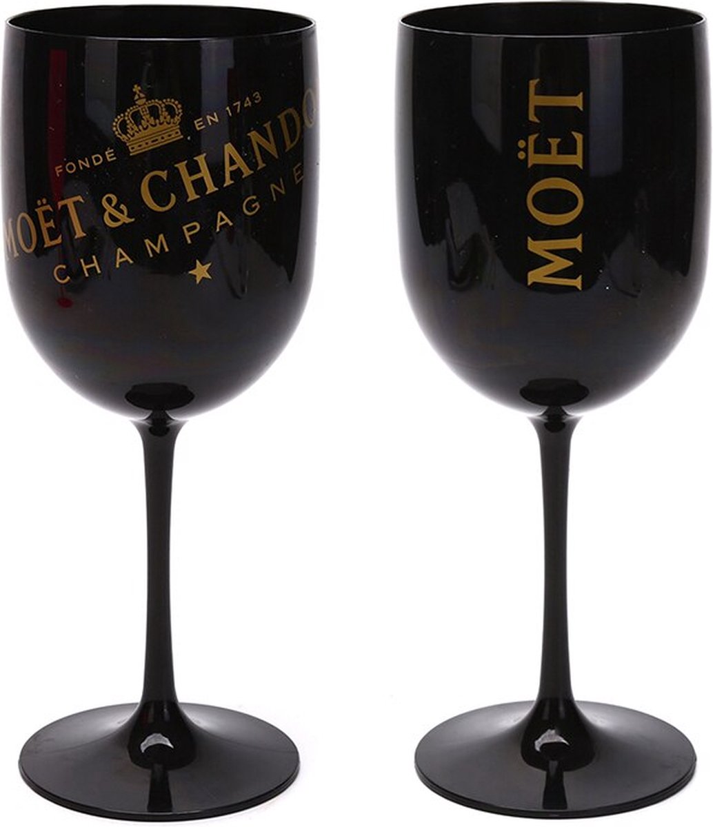 Moët & Chandon Ice Glas Zwart - 12 stuks - Champagneglazen - (Zwart) - Acryl - Champagne - Glazen - Horeca - Examen Tip - Moët & Chandon