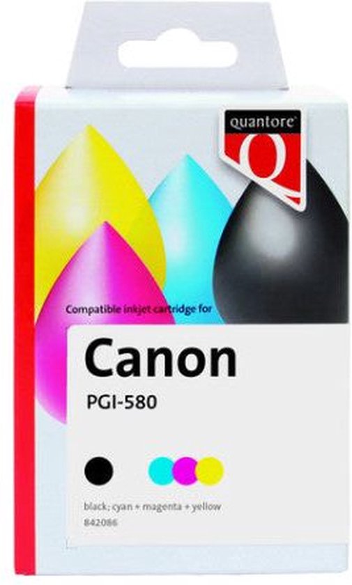 Quantore Inktcartridge Quantore Canon PGI-580XXL CLI-581XXL 2x zwart + 3 kleuren - Pak a 5 stuk