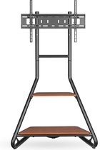 Nedis TV Vloerstandaard - 37 - 75 " - Maximaal schermgewicht: 40 kg - Bauhaus Design - Aanpasbare vooraf ingestelde hoogtes - MDF / Staal - Bruin / Zwart