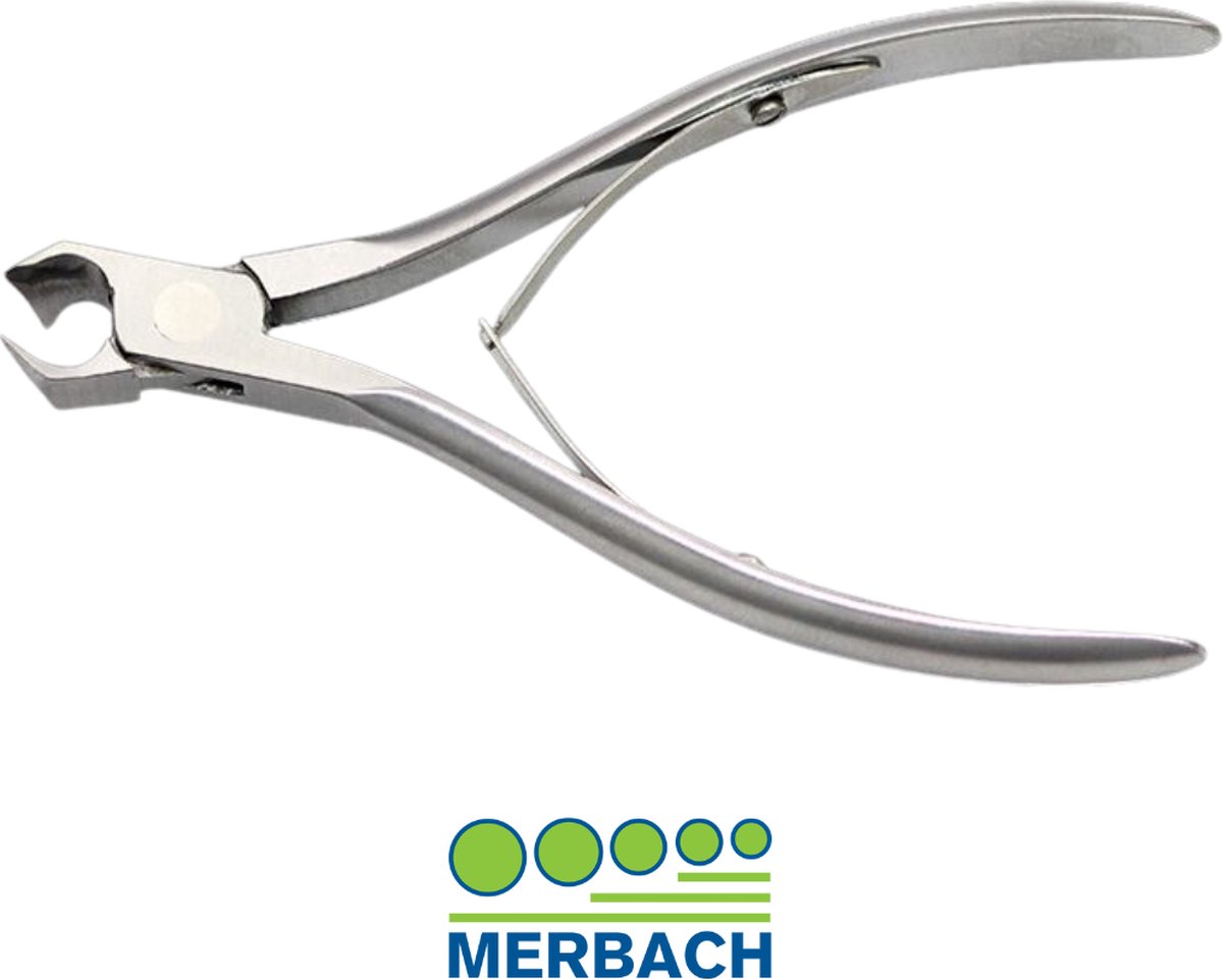 Goedkoopste Voordeelverpakking 4 X Merbach kopknipper voor kalknagels, dubbelzijdig, smalle bek, dubbele veer, 13 CM