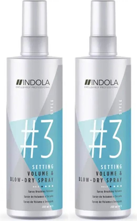 Indola - Setting Volume & Blow Dry Spray #3 - 2x200ml