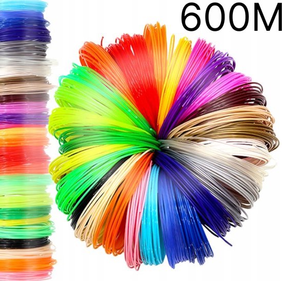 Foto: Mega pak 600m 3d pen filament xxl navulling pla tekenen en knutselen navulling voor kinderen tekenpen 3d knutselpakket met vullingen starterspakket