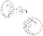 Joy|S - Zilveren ronde oorbellen - 8 mm - "golf" - oorknoppen