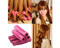 *** Soft Foam Papillot Softsticks 6 delige set Haarkrullerset - Foam Papillotten - Haarsrullerset Haarrollers / Haarkrullers / Krulspelden Set - Foam Papillotten - Krullen - Hair Foam Rollers - Elastiek - van Heble® ***
