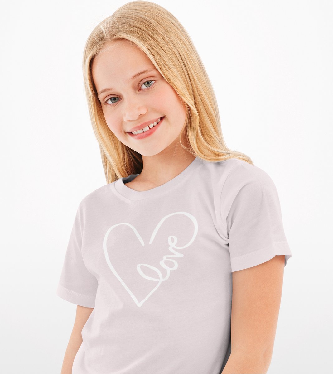 Starry Indigo - Valentijnsdag T-shirt voor meisjes met love hart - Oud Roos