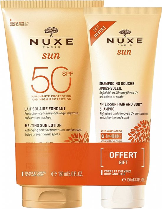 Nuxe Sun Lait Solaire Fondant SPF50 150 ml + Gratis 100 ml After-Sun Shower Shampoo