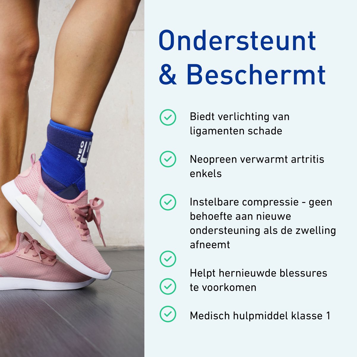 Neo G Enkelbrace - Figuur 8 Enkelband Ondersteuning - Neopreen Enkelsteun voor Artritis, Zwakke Enkels en Ligamentschade - Enkelband Verstelbare Compressie — afbeelding 4