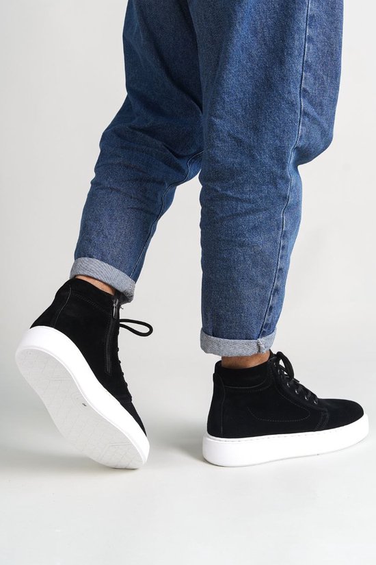 Oscar&Djayds Sneaker Homme - Zwart - Cuir véritable (Suède) - Baskets hautes - chaussures - OD111 - taille 44