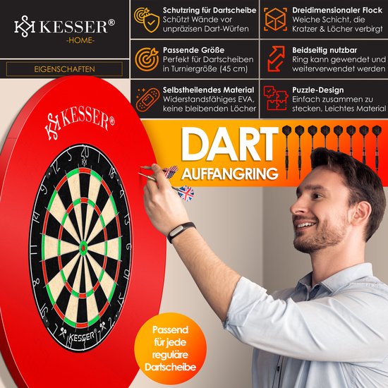 KESSER® Dartbord Surround Rood - Dart Surroundring - Darts Surround Ring bescherming van KESSER® — afbeelding 3