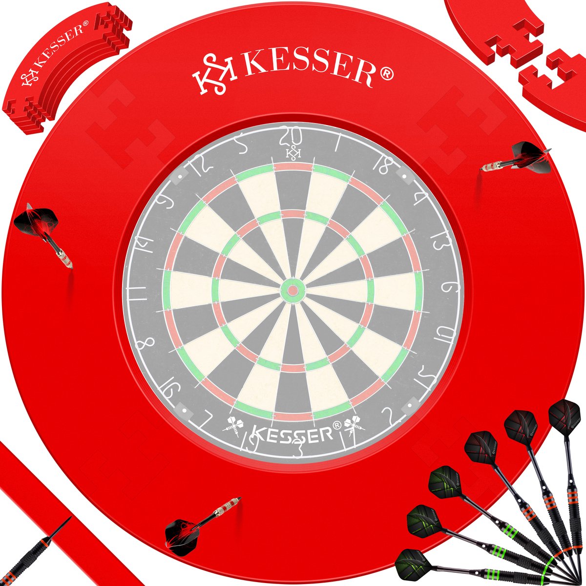 KESSER® Dartbord Surround Rood - Dart Surroundring - Darts Surround Ring bescherming