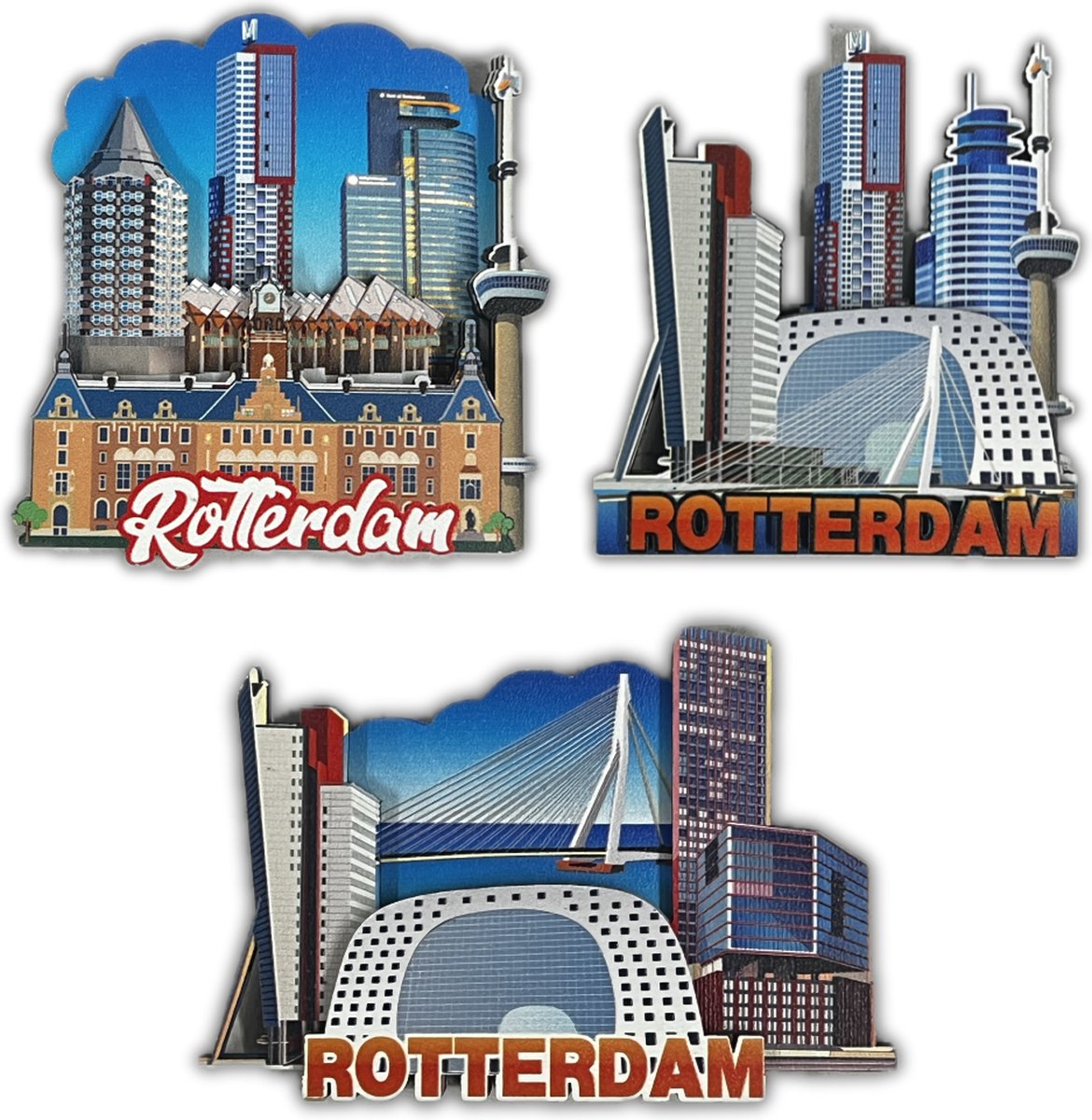 Koelkastmagneten Set: Rotterdam - Souvenirs - 3 stuks