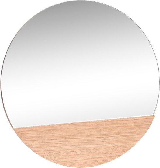 Hübsch - Ronde houten spiegel