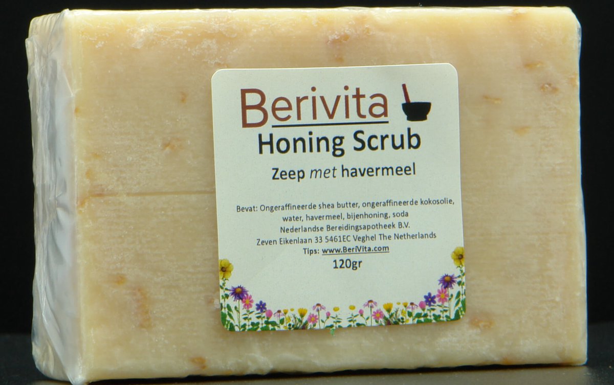 Goedkoopste Honing Scrubzeep 120gr met Haver - Natuurlijke Scrub Zeep met Shea Butter, Honing en Havermout
