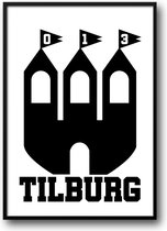 Tilburg fotolijst met glas 40 x 50 cm - Prachtige kwaliteit - Slaapkamer - Woonkamer - Harde lijst - Glazen plaat - inclusief ophangsysteem - Grappige Poster - Foto op hoge kwaliteit uitgeprint