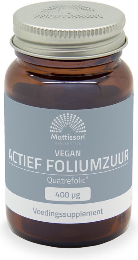 Mattisson - Actief Foliumzuur 400mcg - Folaat - Vitamine B11 - Voedingssupplement - 60 Capsules