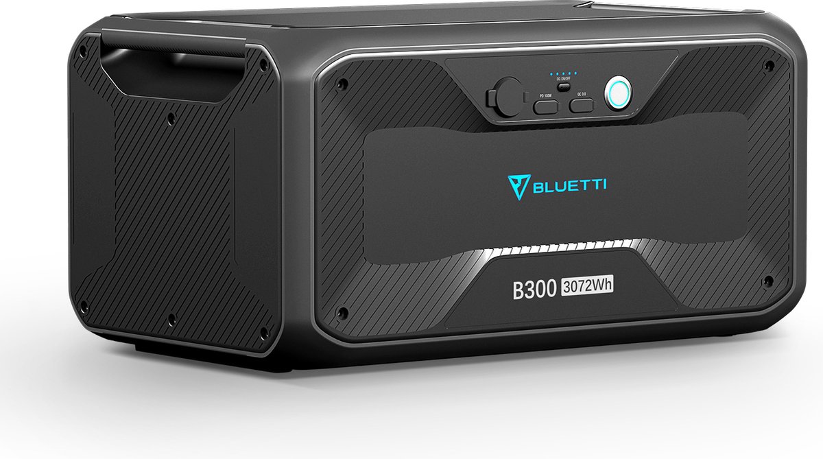 Bluetti Verlengbatterij B300 3072Wh Powerstation voor AC300 AC200MAX AC200P EB240 EB150 Breid AC300 uit met 4 Batterijen Draagbare Krachtcentrale met 100W USB-C DC 12V Noodstroomback-up voor Thuis Bestelwagen