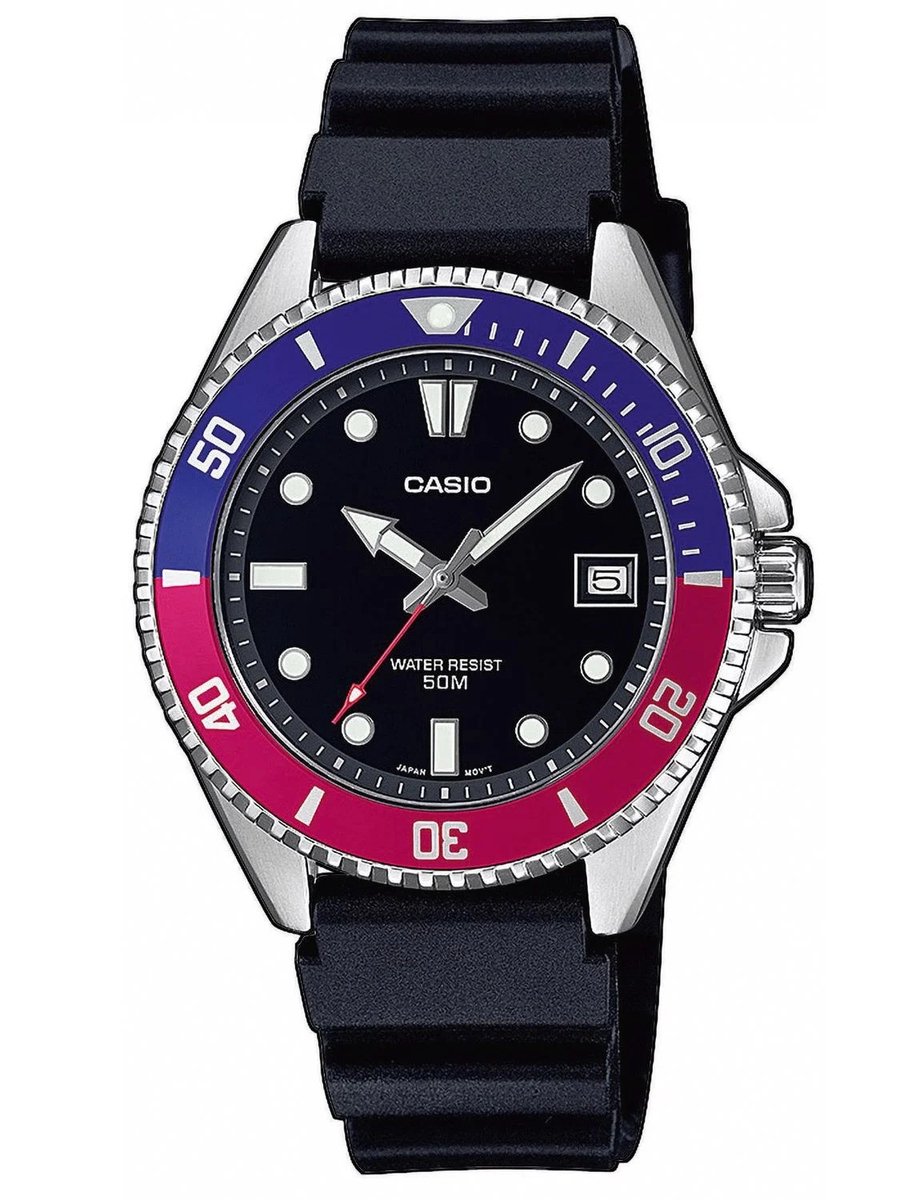 Casio Casio Collection MDV-10-1A2VEF Horloge - Kunststof - Zwart - Ø 36 mm