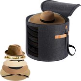 Opbergmand-kastmand donkergrijs -vilt- Opbergboxen -draagtas - vilttas - flexibel - opbergmand -Grote hoedenopbergdoos Opvouwbare Opbergemmer voor vilten hoeden
