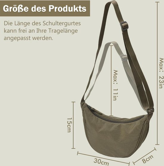 Irisaa Dames Handtas Hobo - Medium Schoudertas Met Veel Vakken - Vintage Kunstleer Met Ritssluiting