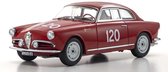 Het 1:18 gegoten model van de Alfa Romeo Giulietta SV Sprint Veloce #120 van de Mille Miglia van 1956. De rijders waren G. Becucci en P. Cazzato. De fabrikant van het schaalmodel is Kyosho. Dit model is alleen online verkrijgbaar