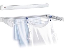 Wanddroger Telegant 72 Protect, waslijn 90 cm voor kleine huishoudens, wasruimte met muurbevestiging, binnen en buiten, wasdroger tussendoor