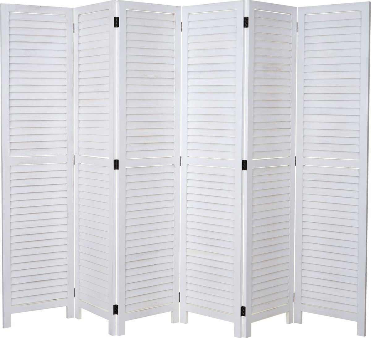 Cosmo Casa Paravent - Room Divider Partition Screen - Privacy Screen - Shabby - Look Vintage - 170x243cm - weiß (wit)