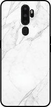 Smartphonica Telefoonhoesje voor OPPO A5 2020 met marmer opdruk - TPU backcover case marble design - Wit / Back Cover geschikt voor OPPO A5 (2020)