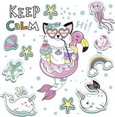 1 Pakje papieren lunch servetten - Mermaid Cat Vibes - Kat -Zeemeermin - Kinderverjaardag - Feestje - Tafeldecoratie - Decoupage